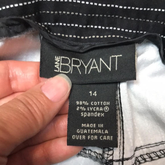 Lane Bryant Women’s Pinstripe Black White Taupe Capri Dress Pants - Picture 9 of 9